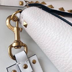 Valentino Rockstud Hype Bag In White Grained Calfskin 532