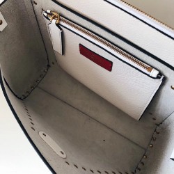 Valentino Rockstud Hype Bag In White Grained Calfskin 532