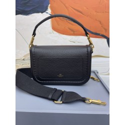 Valentino Alltime Shoulder Bag in Black Grained Leather 685