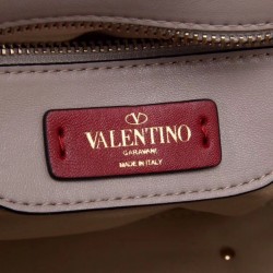 Valentino Light Grey Quilted Candystud Top Handle Bag 714
