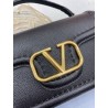 Valentino Alltime Shoulder Bag in Black Grained Leather 685