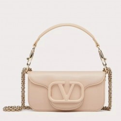 Valentino Small Loco Shoulder Bag in Powder Beige Leather 799