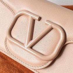 Valentino Small Loco Shoulder Bag in Powder Beige Leather 799