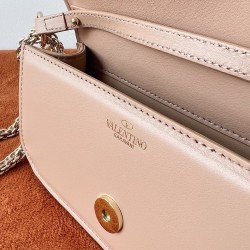 Valentino Small Loco Shoulder Bag in Powder Beige Leather 799