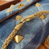 Valentino Roman Stud Medium Chain Bag In Denim 869