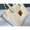 Valentino One Stud Top Handle Bag In White Nappa Leather 908