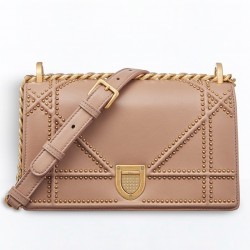 Dior Diorama Bag In Poudre Studded Lambskin 853