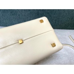 Valentino One Stud Top Handle Bag In White Nappa Leather 908