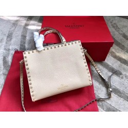 Valentino White Small Rockstud Top Handle Bag 934