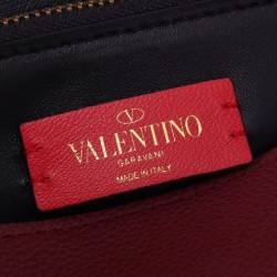 Valentino Medium VRing Chain Bag In Bordeaux Grainy Calfskin 028