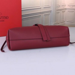 Valentino Medium VRing Chain Bag In Bordeaux Grainy Calfskin 028