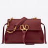 Valentino Medium VRing Chain Bag In Bordeaux Grainy Calfskin 028