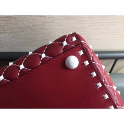 Valentino Garavani Red Free Rockstud Spike Duffle Bag 086