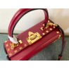 Valentino Rockstud Alcove Box Bag In Red Calfskin 955