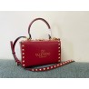 Valentino Rockstud Alcove Box Bag In Red Calfskin 955