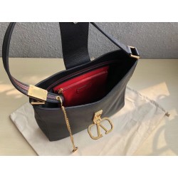 Valentino Vsling Hobo Bag In Black Grainy Calfskin  991