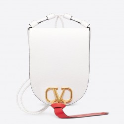 Valentino Medium Vring Crossbody Bag In White Goatskin 019