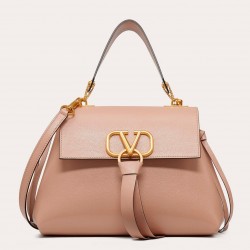 Valentino Small Vring Handbag In Pink Buffalo Leather 667