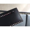 Valentino Rockstud Medium Clutch In Black Calfskin  710