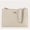 Valentino White Rockstud Spike Tote Bag 785