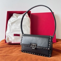 Valentino Rockstud23 Shoulder Bag in Black Calfskin 174