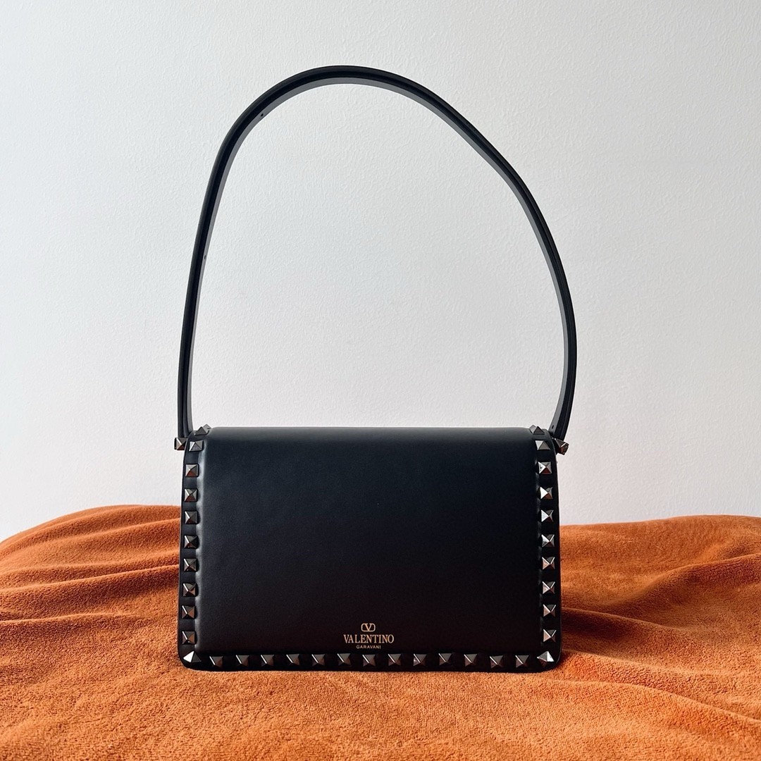 Valentino Rockstud23 Shoulder Bag in Black Calfskin 174