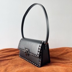 Valentino Rockstud23 Shoulder Bag in Black Calfskin 174