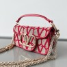 Valentino Small Loco Shoulder Bag in Red Toile Iconographe 193