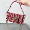 Valentino Small Loco Shoulder Bag in Red Toile Iconographe 193