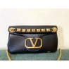 Valentino Stud Sign Shoulder Bag In Black Nappa Leather 312