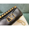 Valentino Stud Sign Shoulder Bag In Black Nappa Leather 312