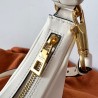 Valentino Stud Sign Hobo Bag In White Calfskin 354