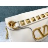 Valentino Stud Sign Shoulder Bag In White Nappa Leather 424