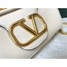 Valentino Stud Sign Shoulder Bag In White Nappa Leather 424