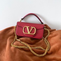 Valentino Loco Small Shoulder Bag In Red Calfskin 507