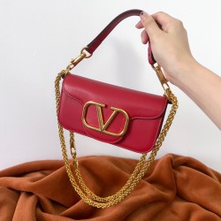 Valentino Loco Small Shoulder Bag In Red Calfskin 507