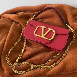 Valentino Loco Small Shoulder Bag In Red Calfskin 507