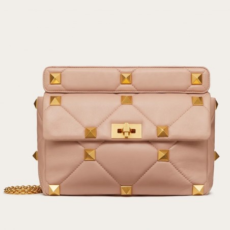 Valentino Roman Stud Chain Bag In Rose Cannelle Lambskin 574