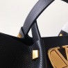 Valentino Vlogo Escape Medium Shopper In Black Grainy Calfskin 614