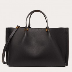 Valentino Vlogo Escape Medium Shopper In Black Grainy Calfskin 614