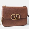 Valentino Vsling Large Shoulder Bag In Brown Grained Calfskin 640