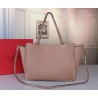 Valentino Medium Rockstud Tote In Poudre Grain Calfskin 797