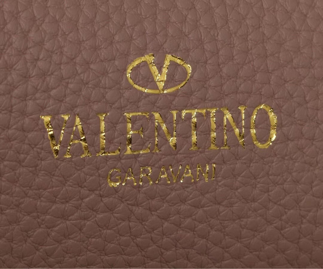 Valentino Medium Rockstud Tote In Poudre Grain Calfskin 797