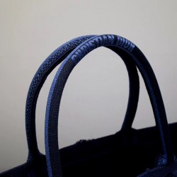 Dior Book Tote Bag In Blue Camouflage Embroidered Canvas 231