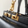 Valentino Rockstud Alcove Medium Top Handle Bag In Black Calfskin 466