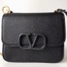 Valentino Small Vsling Shoulder Bag In Black Grainy Leather 271