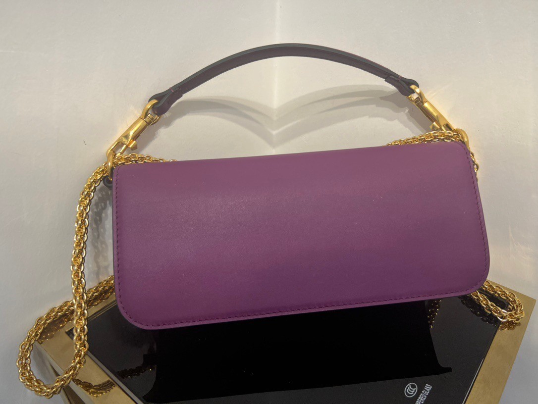 Valentino Loco Large Shoulder Bag In Purple Calfskin 310