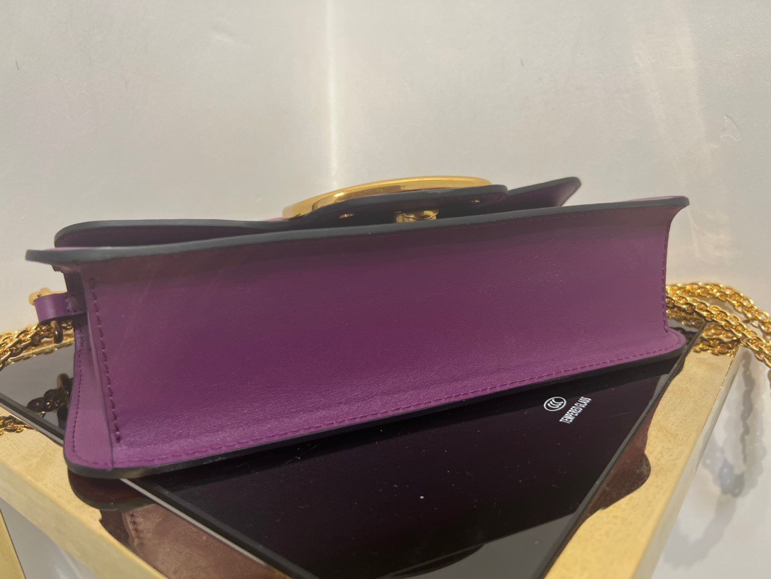 Valentino Loco Large Shoulder Bag In Purple Calfskin 310