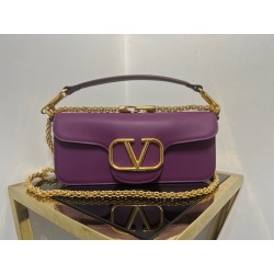 Valentino Loco Large Shoulder Bag In Purple Calfskin 310