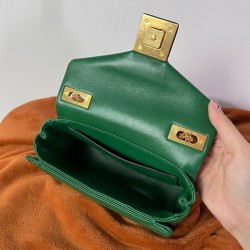 Valentino One Stud Chain Bag In Green Nappa Leather 358